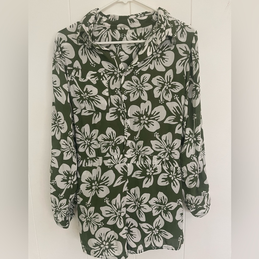 Benoa Romper Green Batik